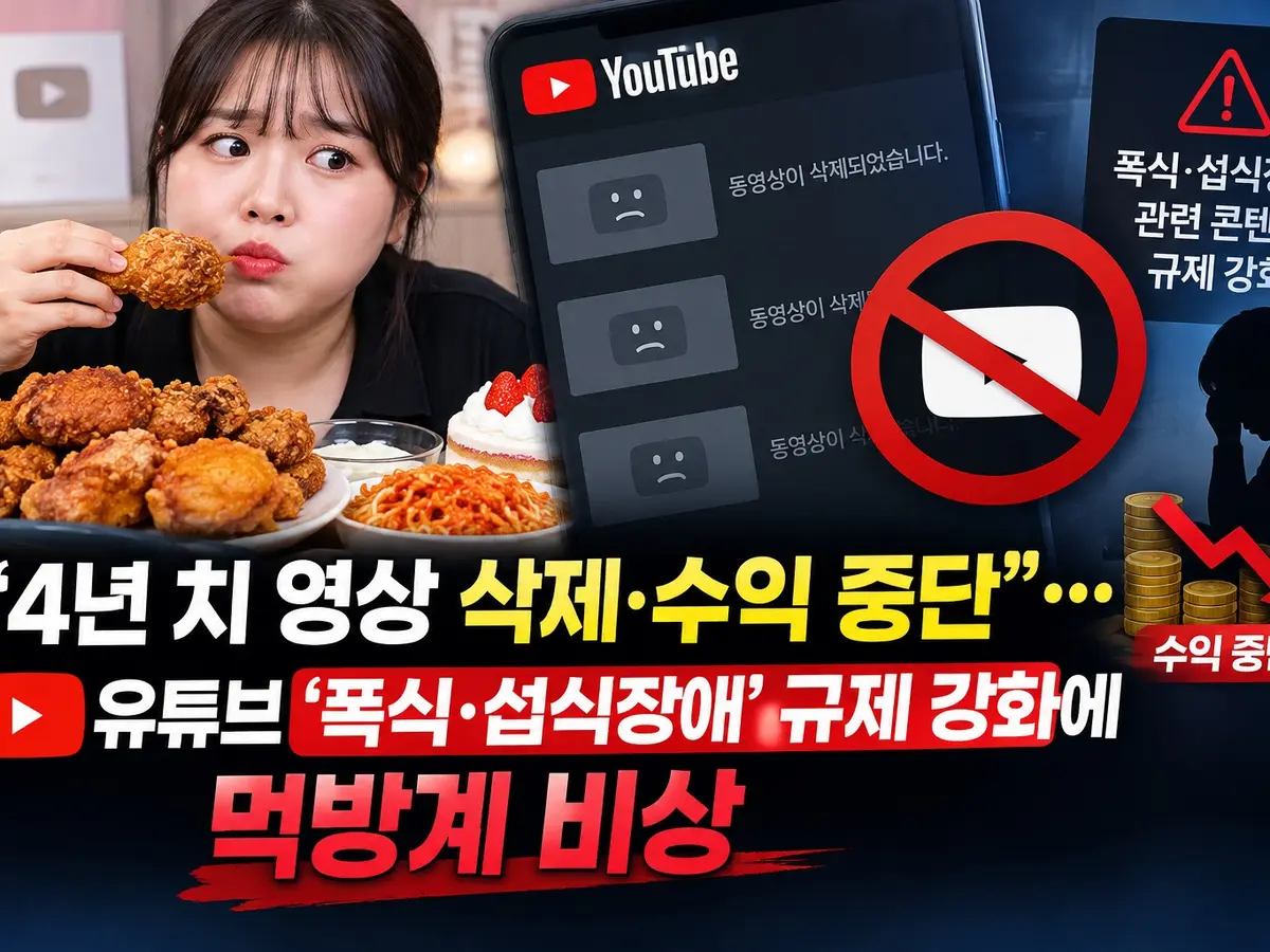 유튜브 섭식장애·폭식 가이드라인 강화…먹방 유튜버 수익 창출 중단 대란