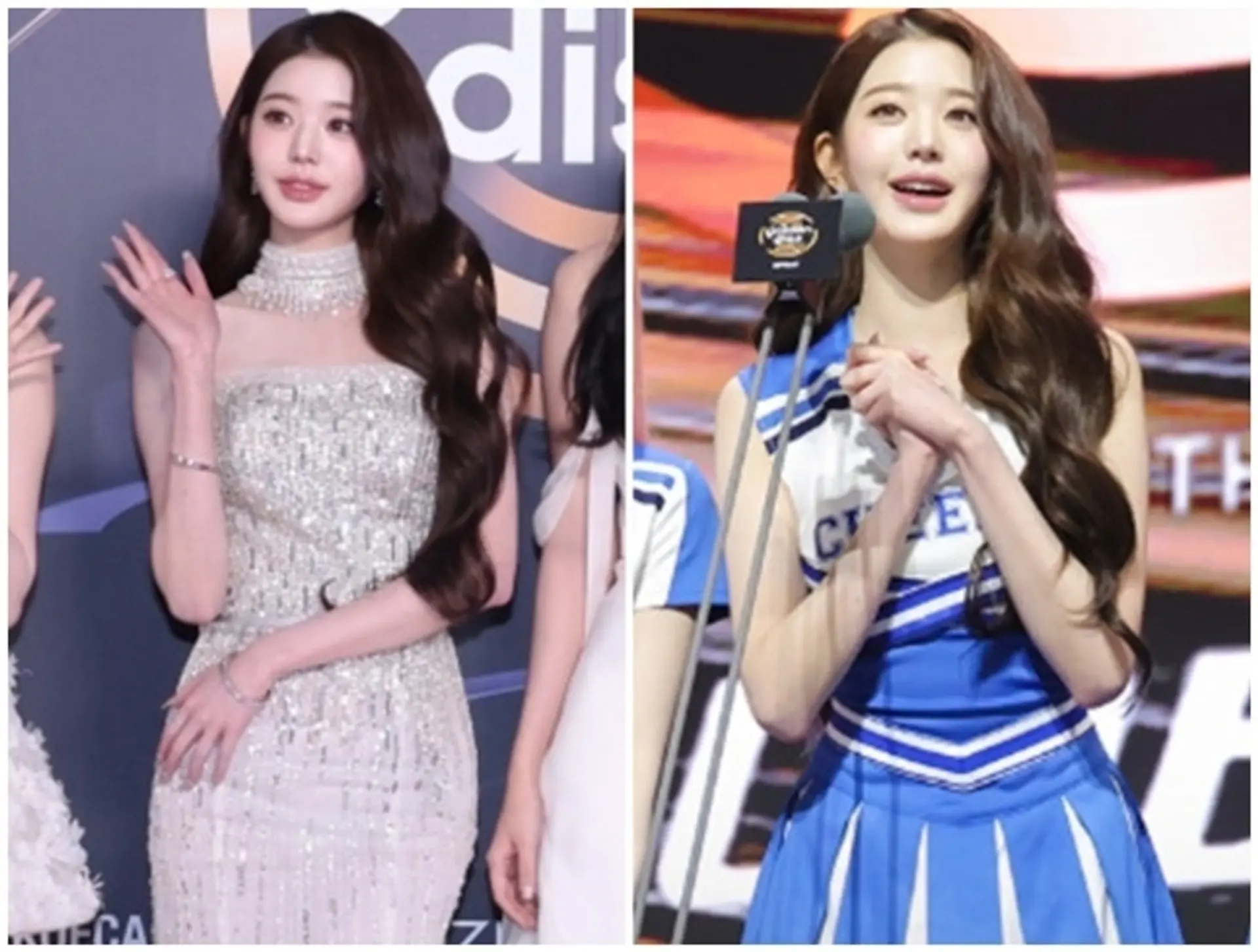 Jang Won-young, Red Carpet Goddess → Cheerleader on Stage… Perfect Transformation Charm at the 'Golden Disc'