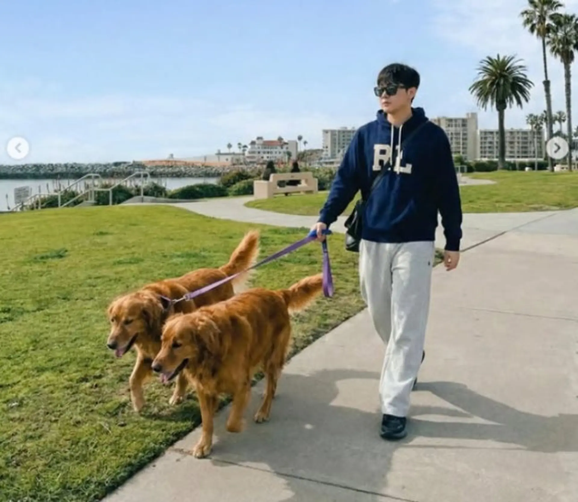 신동, 106kg→97kg 감량 효과? 미국서 뽐낸 '날렵 턱선'