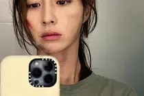 이민정, '빌런즈' 공개 앞두고 피투성이 셀카 공개...분장 뚫고 나오는 미모
