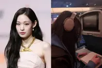 '신세계 외손녀' 아이돌 애니, 이코노미석 열공 포착