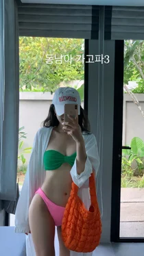 朴成光的妻子李素伊，穿着绿色比基尼展现健康美… 