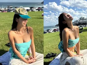 秀妍，零赘肉比基尼身材... 健康美满溢的魅力身材展示