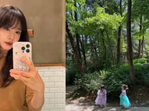 성유리, '폭풍 성장' 쌍둥이 딸 근황…공주 드레스 자태 눈길