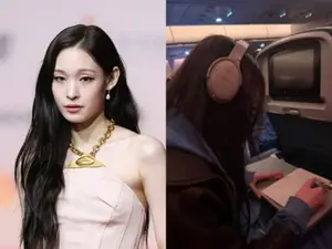 '신세계 외손녀' 아이돌 애니, 이코노미석 열공 포착