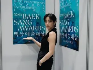 '잘생쁨 정석' 설인아, 백상 압도한 올블랙 수트