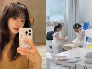 '핑클' 성유리, 폭풍 성장 쌍둥이 딸 도예 체험 근황
