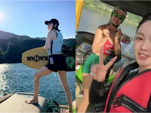 '만 34세' 리지, 가평서 최여진과 시원한 수영장 데이트… 시선 강탈 각선미