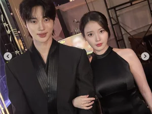 IU and Byun Woo-seok Reveal Chic Black Couple Look... Anticipation for New Drama '21st Century Great Lady' Rises
