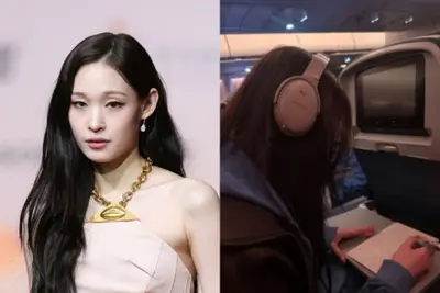 '신세계 외손녀' 아이돌 애니, 이코노미석 열공 포착