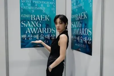 '잘생쁨 정석' 설인아, 백상 압도한 올블랙 수트