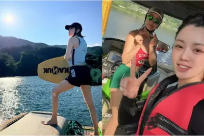 '만 34세' 리지, 가평서 최여진과 시원한 수영장 데이트… 시선 강탈 각선미