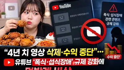 유튜브 섭식장애·폭식 가이드라인 강화…먹방 유튜버 수익 창출 중단 대란