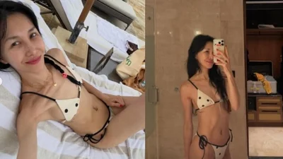 ウム・テウィョンの妻ユン・ヘジン、バレエで鍛えられたビキニ姿を公開…あばら骨が見える極限のスリムボディ