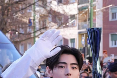 ENHYPEN Sunghoon Carries the Milan Olympic Torch