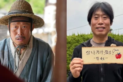 유해진, 하트 대신 사과 그린 이유…'왕과 사는 남자' 1100만 돌파