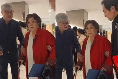 '85세' 사미자, 낙상 사고 후 지팡이 짚은 안타까운 근황