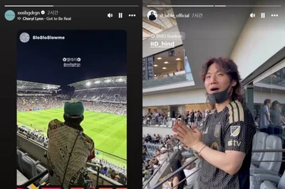 지드래곤·대성, LA서 손흥민 경기 직관 인증… 