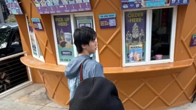 BTS V·Jin·J-Hope Captured on an Ice Cream Break During Their U.S. Tour