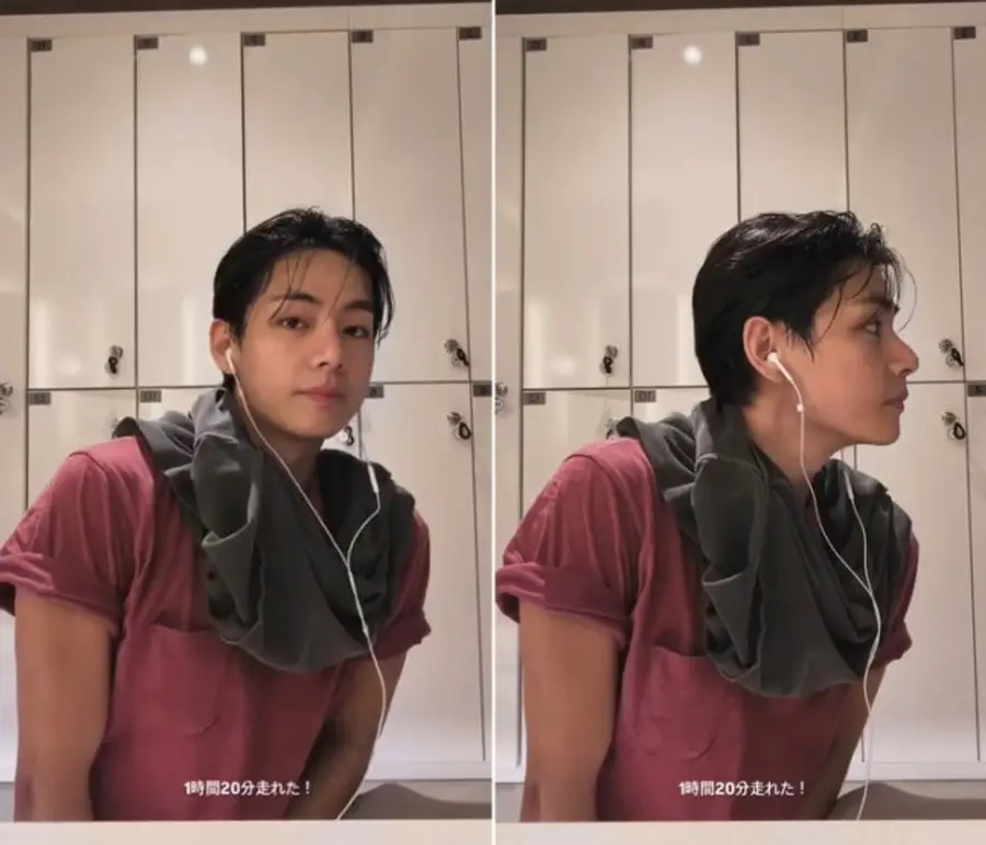 BTS 뷔 운동 후 모습